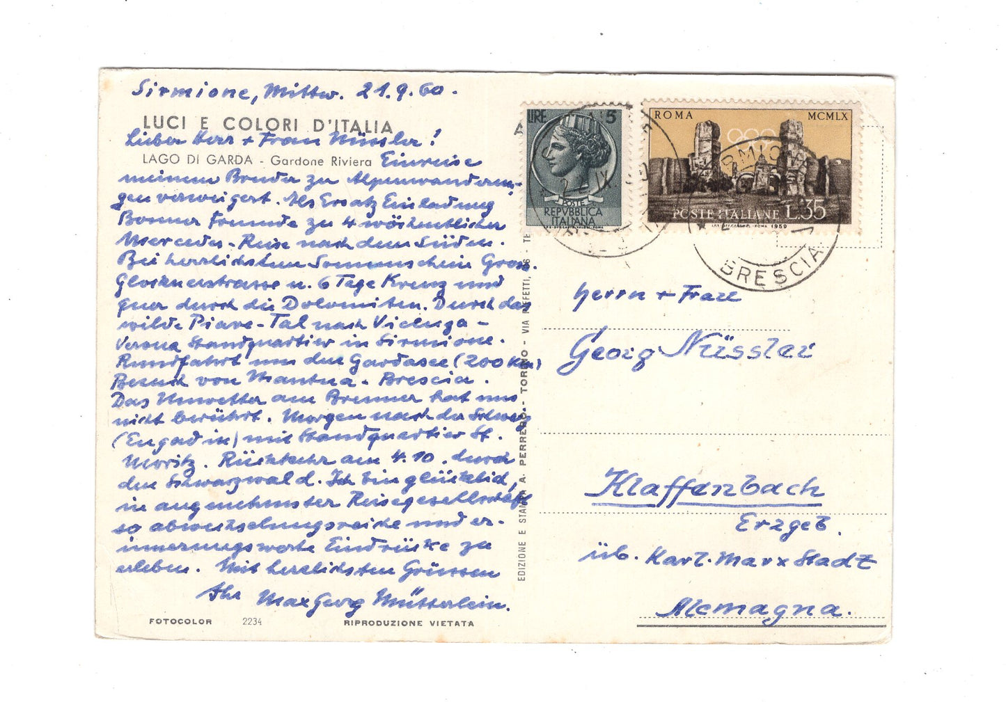 Ansichtskarte Lago di Garda / Gardone Riviera / Italien