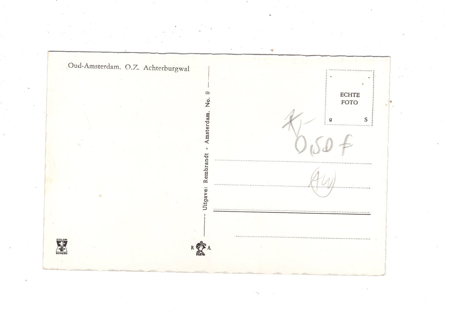 Ansichtskarte Amsterdam / Achterburgwal / Niederlande / M1-69