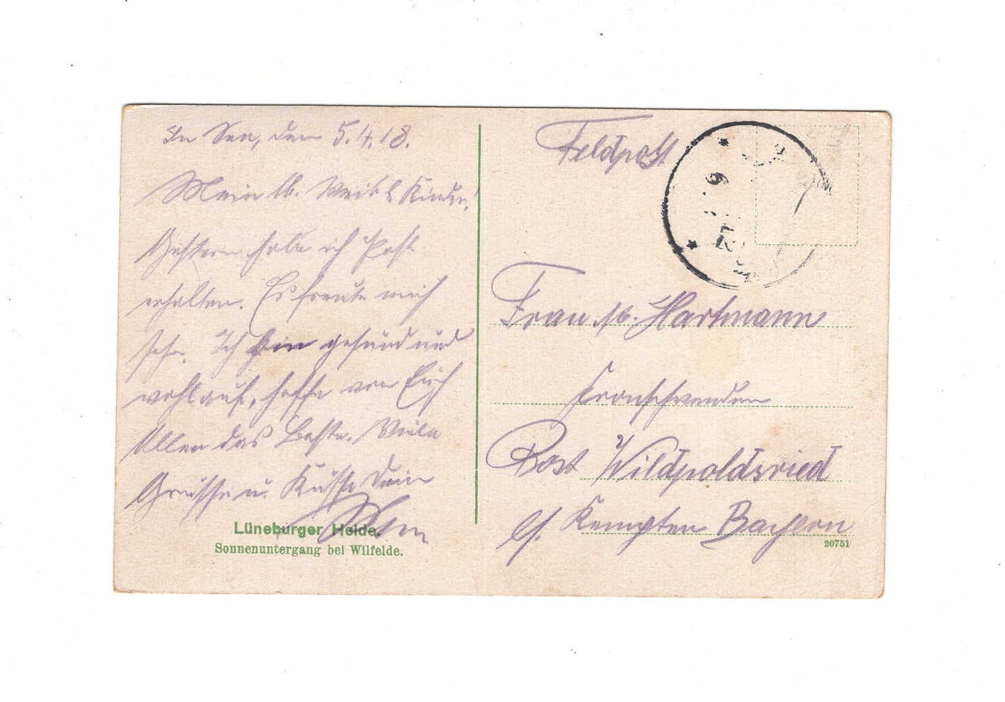 Ansichtskarte / Feldpost / Lüneburger Heide - 1918