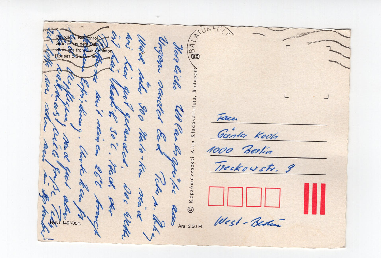 Ansichtskarte Balaton / Plattensee / Ungarn