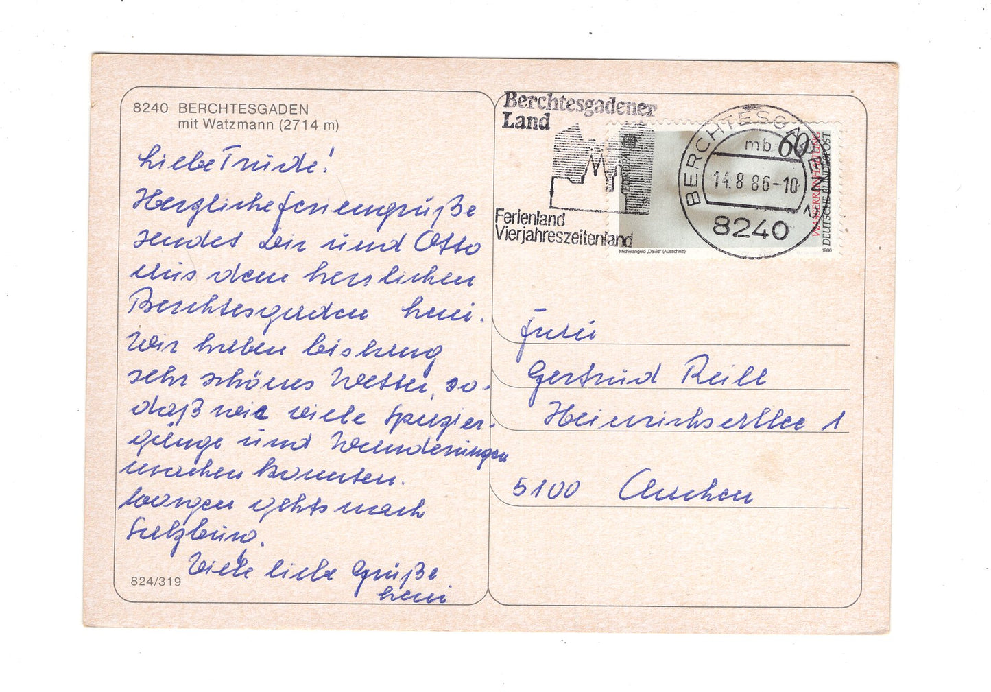 Ansichtskarte Berchtesgaden mit Watzmann