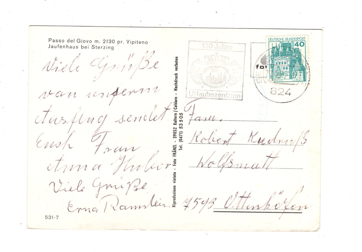 Ansichtskarte Jaufenhaus bei Sterzing / Italien