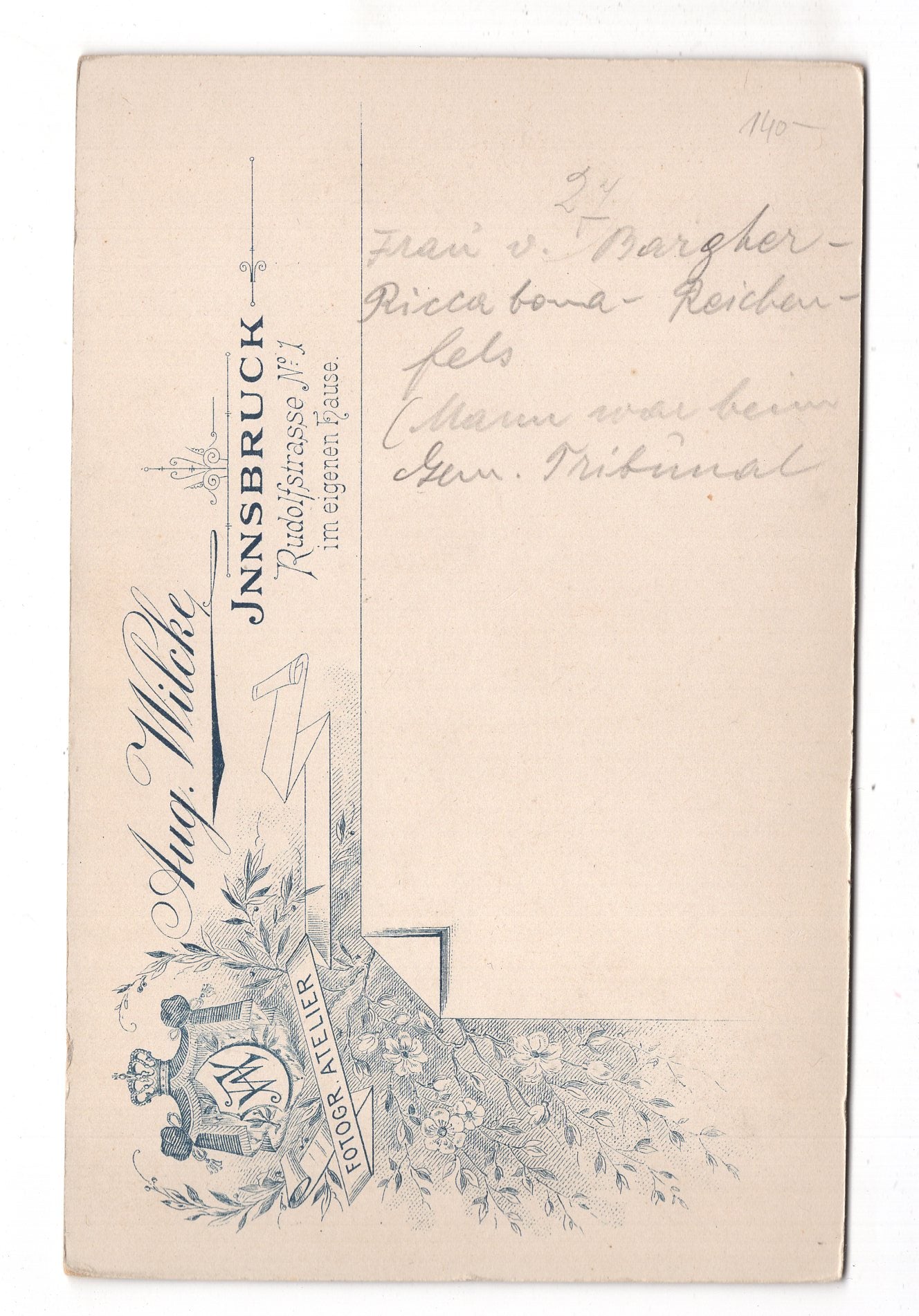 Fotografie Feine Dame / Frau v. Bargher - Innsbruck 1890er / CAB W-23