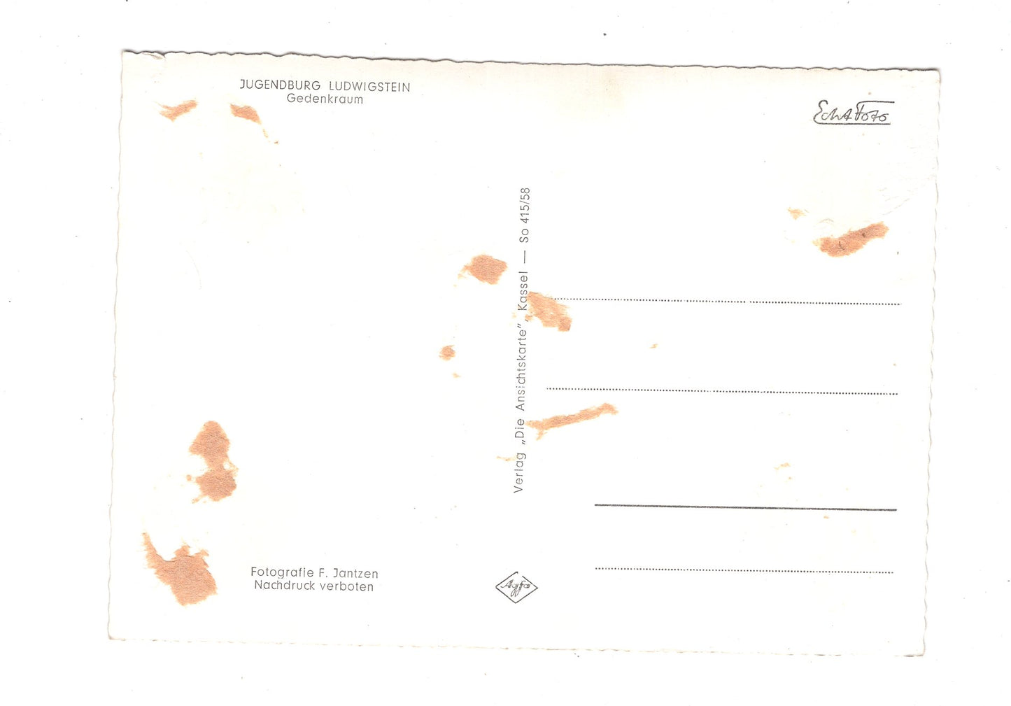 Ansichtskarte Jugendherberge Ludwigstein / Gedenkraum