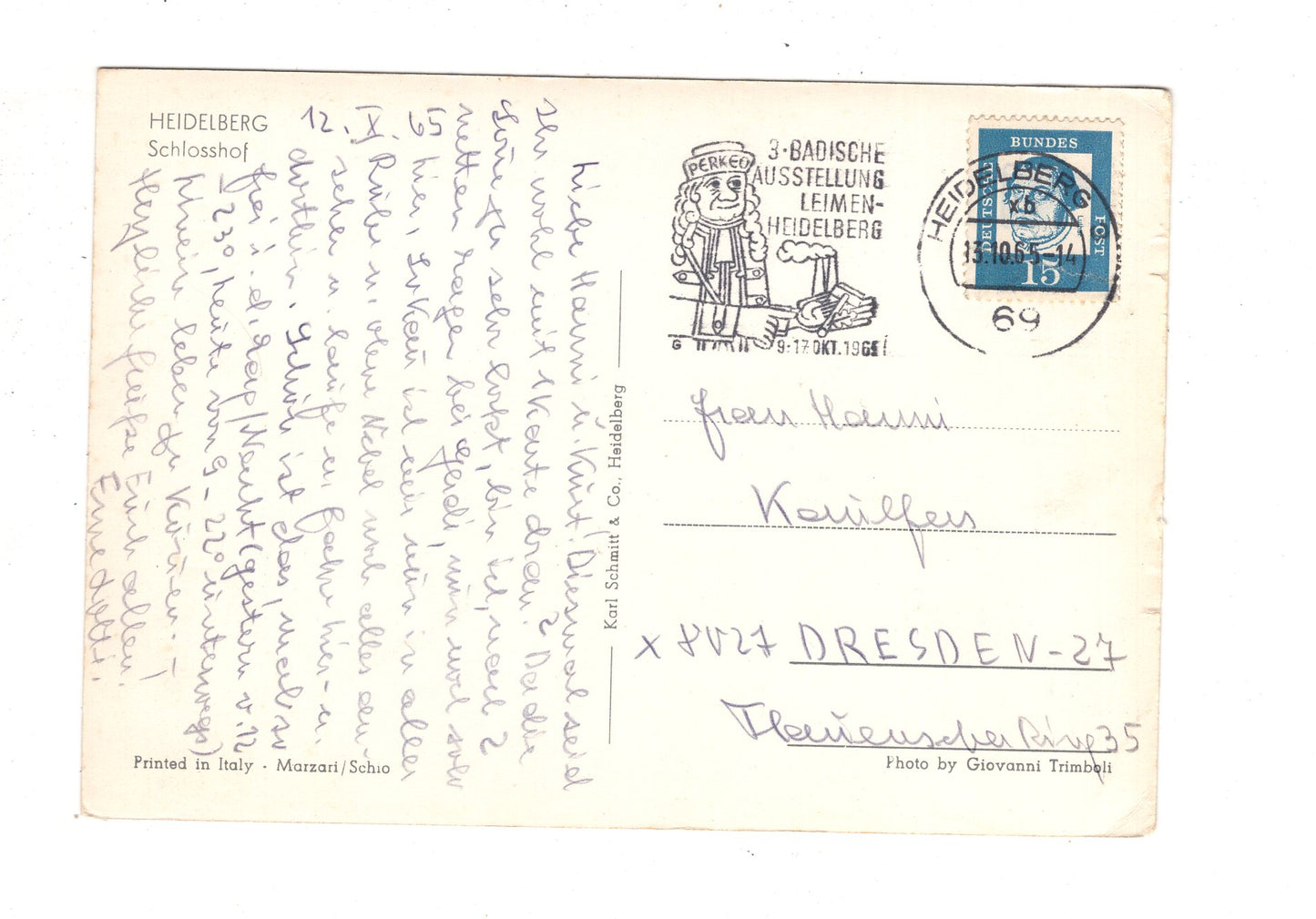 Ansichtskarte Heidelberg / Schlosshof / I1-68