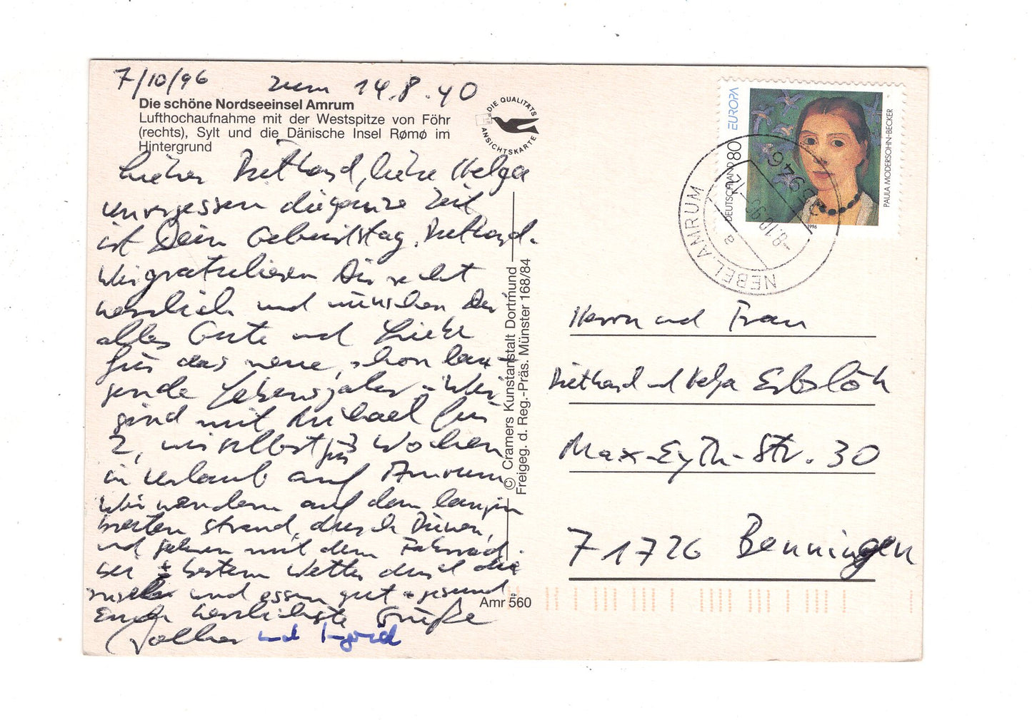 Ansichtskarte Nordseeinsel Amrum / J1-66