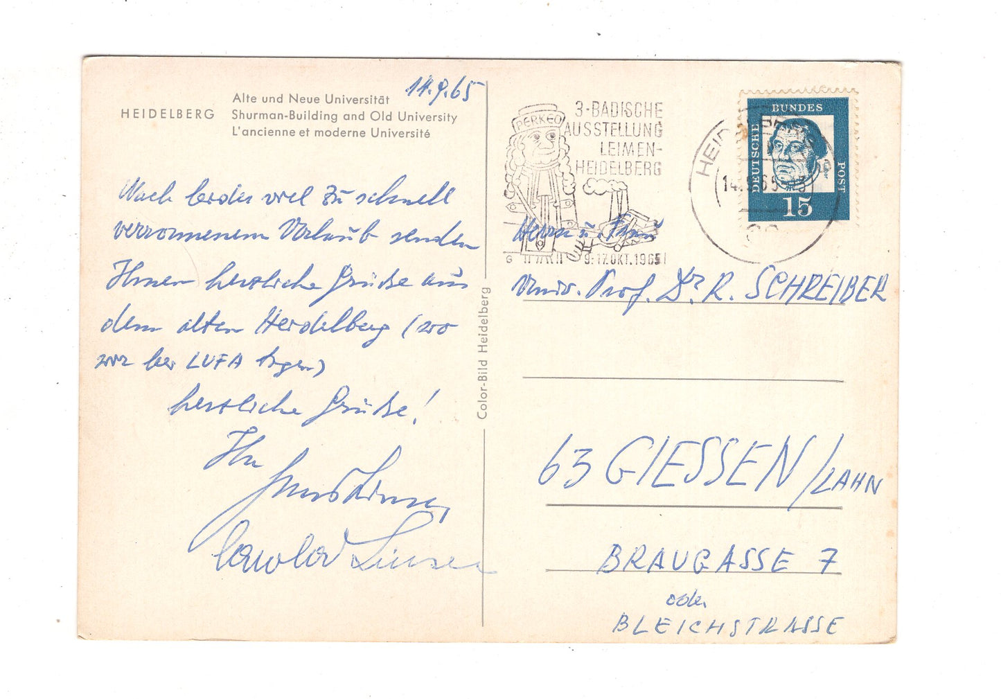 Ansichtskarte Heidelberg / Alte und Neue Universität / I1-68