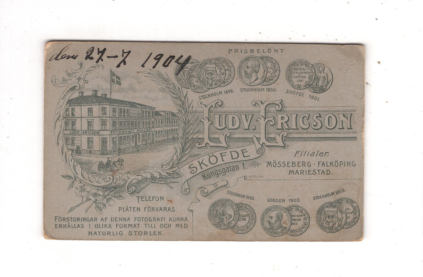 Fotografie Schönes Kinderbild / Baby - Falköping 1904