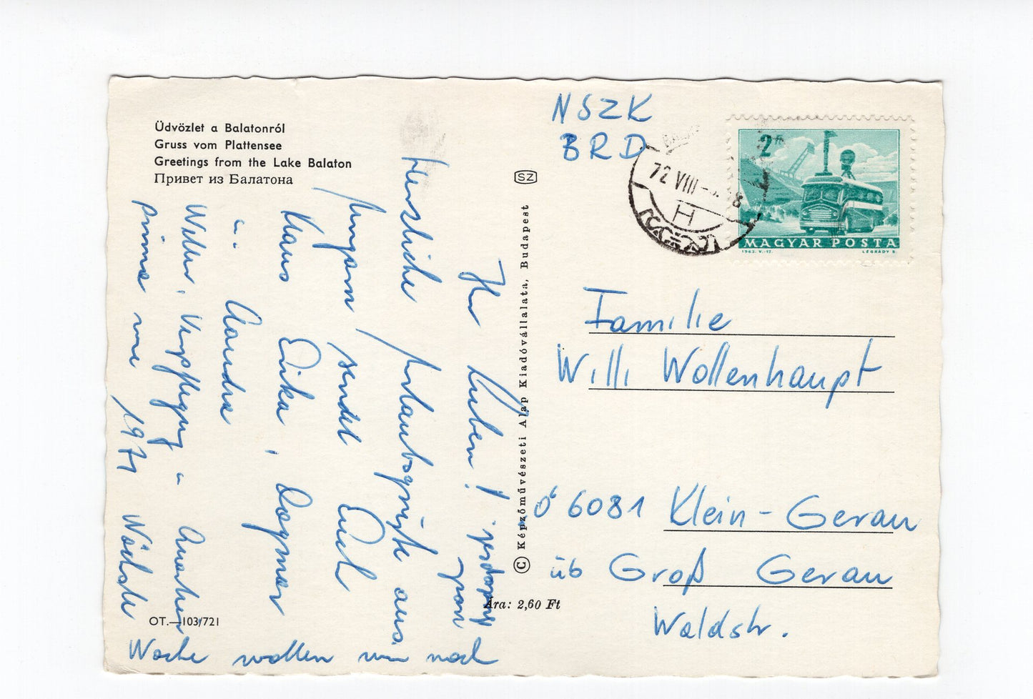 Ansichtskarte Balaton / Plattensee / Ungarn