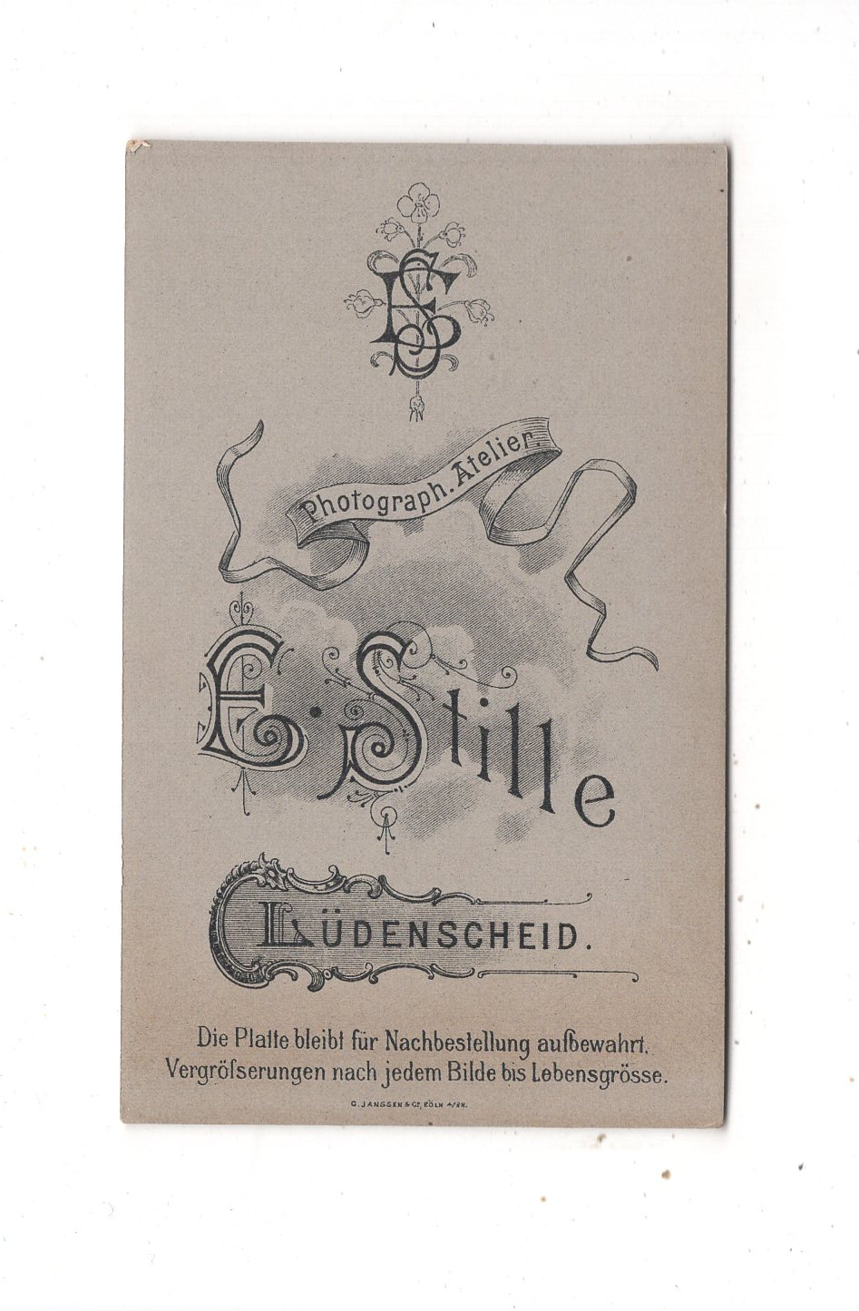 Fotografie Damenportrait - Lüdenscheid um 1900 / CDV N1-13