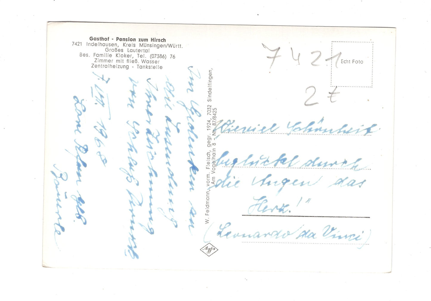 Ansichtskarte Anhausen im großen Lautertal / Kreis Münsingen