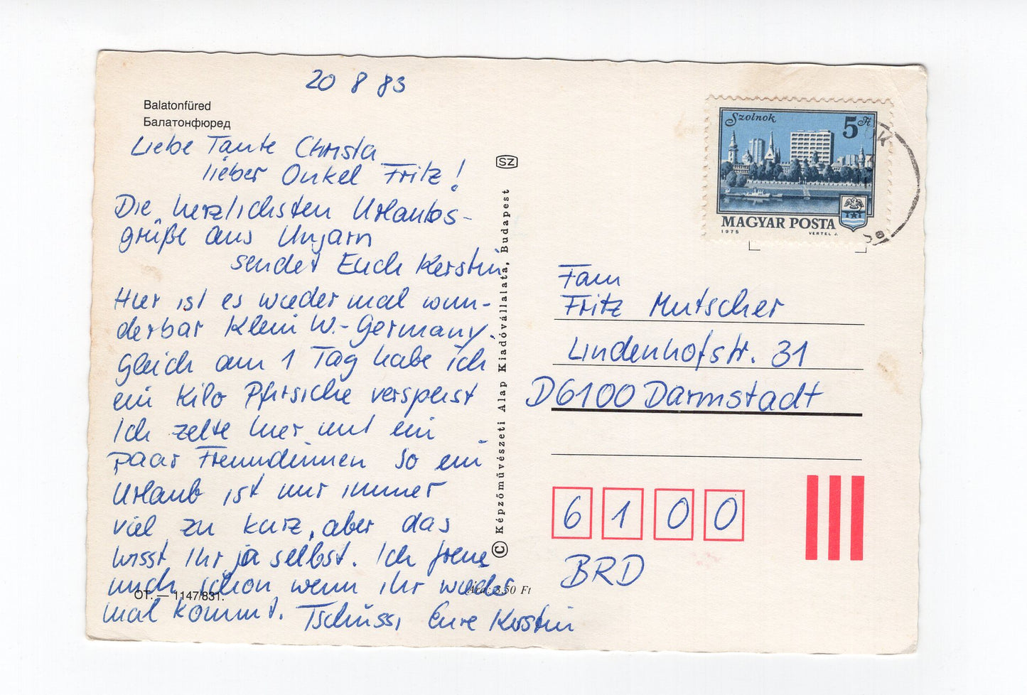 Ansichtskarte Balatonfüred / Ungarn