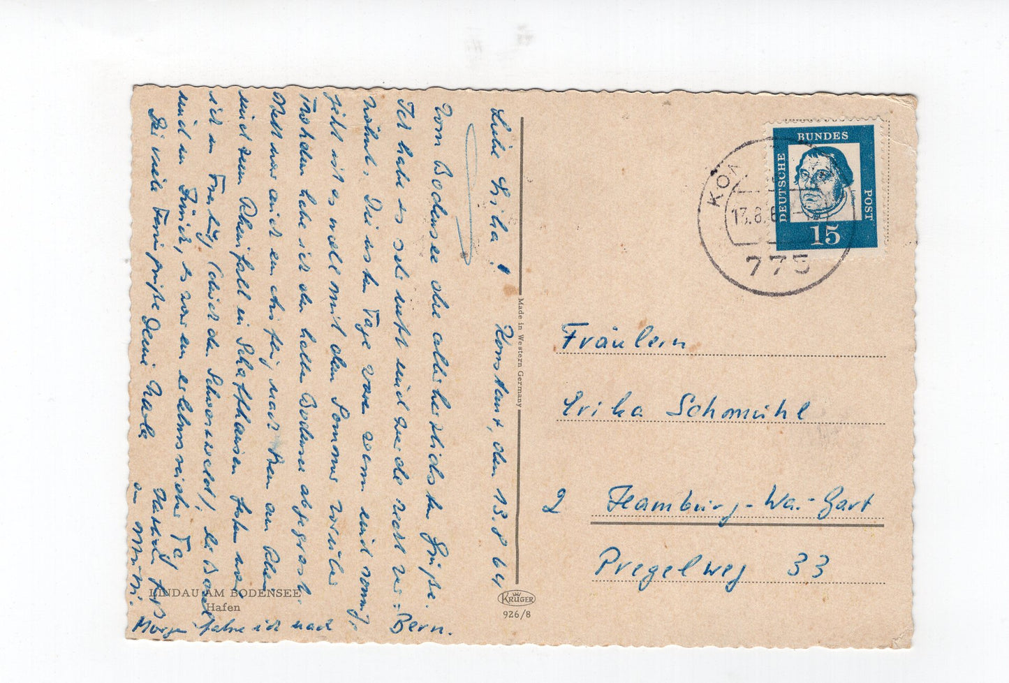 Ansichtskarte Lindau im Bodensee / Hafen