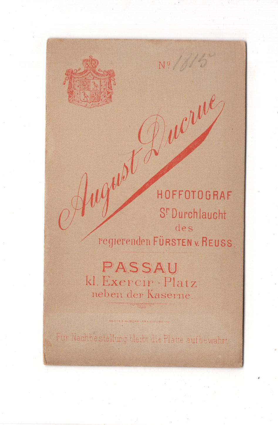 Fotografie Herrenportrait - Passau 1880er / CDV C1-22