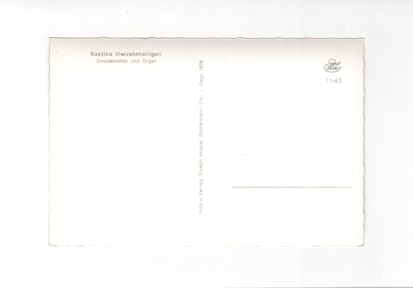 Ansichtskarte Basilika Vierzehnheiligen / Gnadenaltar und Orgel