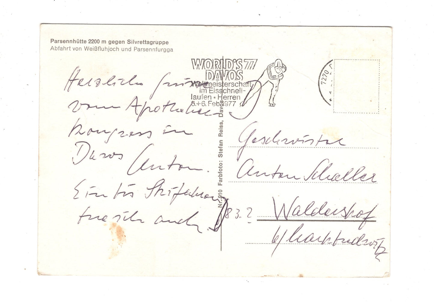 Ansichtskarte Parsennhütte gegen Silvrettagruppe / Schweiz