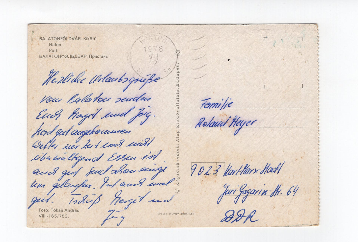 Ansichtskarte Balatonföldvar / Hafen / Ungarn