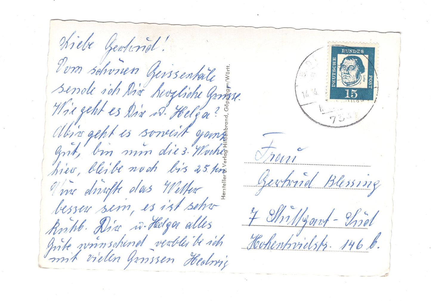 Ansichtskarte Gruß aus dem Geißentäle