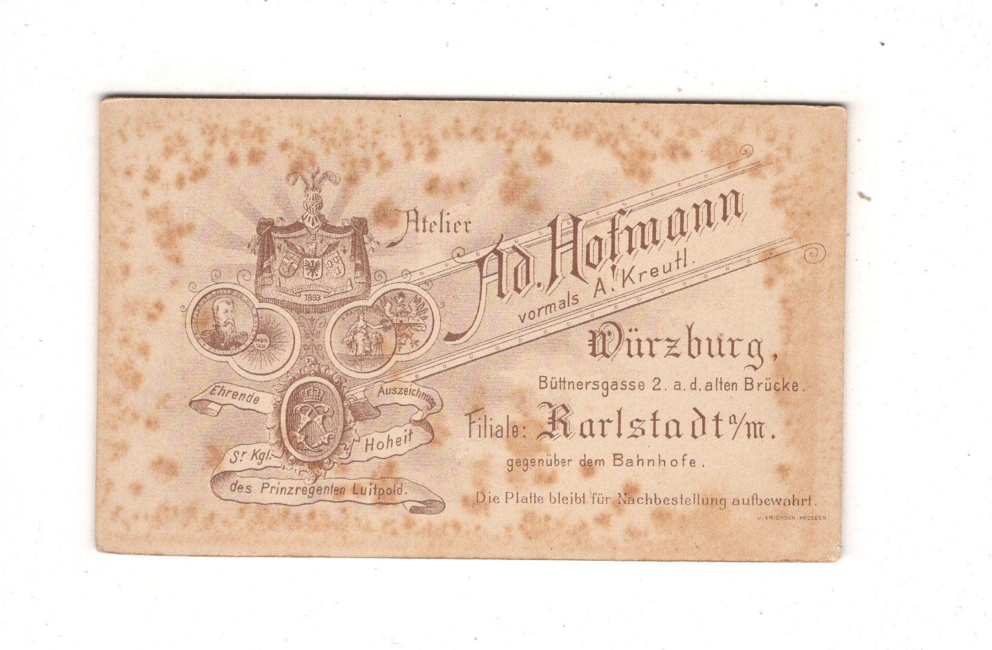 Fotografie Schönes Kinderbild / Baby - Würzburg 1890er / CDV N1-10