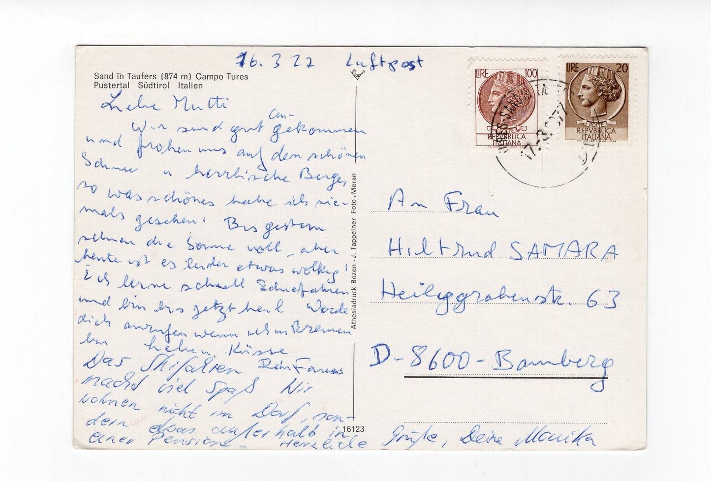 Ansichtskarte Sand in Taufers / Pustertal / Südtirol / Italien