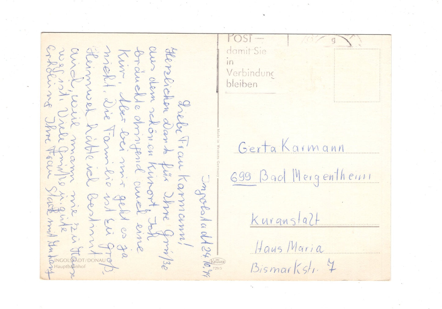 Ansichtskarte Ingolstadt an der Donau / Hauptbahnhof / G1-59