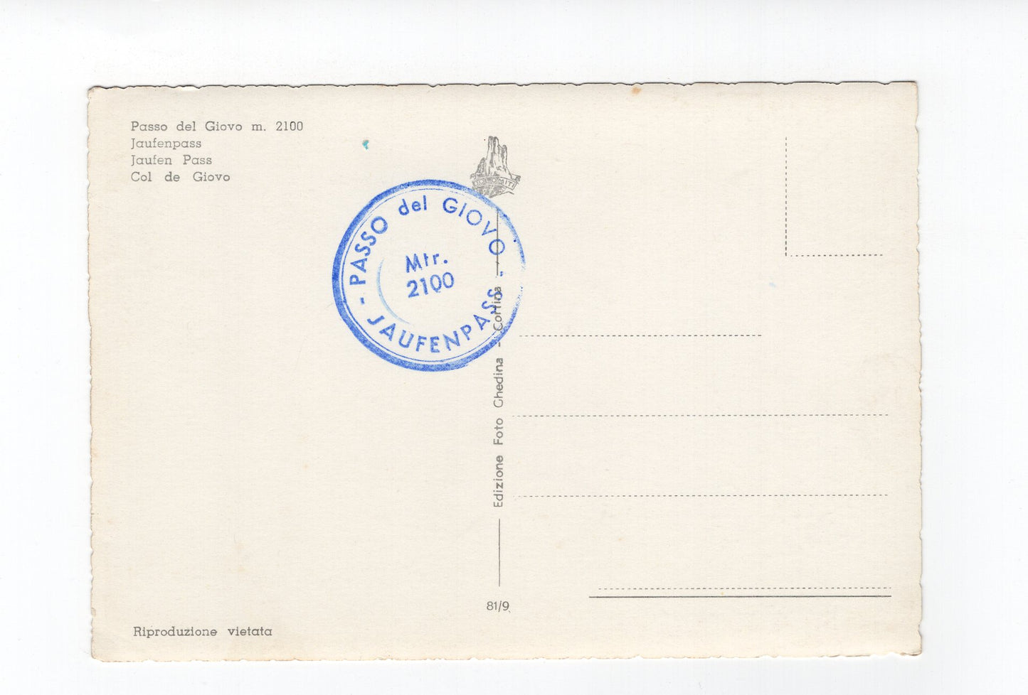 Ansichtskarte Jaufenpass / Südtirol / Italien