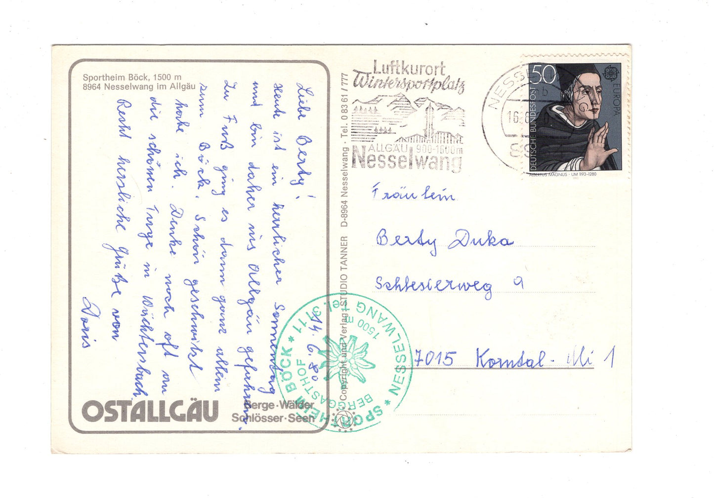 Ansichtskarte Sportheim Böck / Nesselwang im Allgäu / H1-55