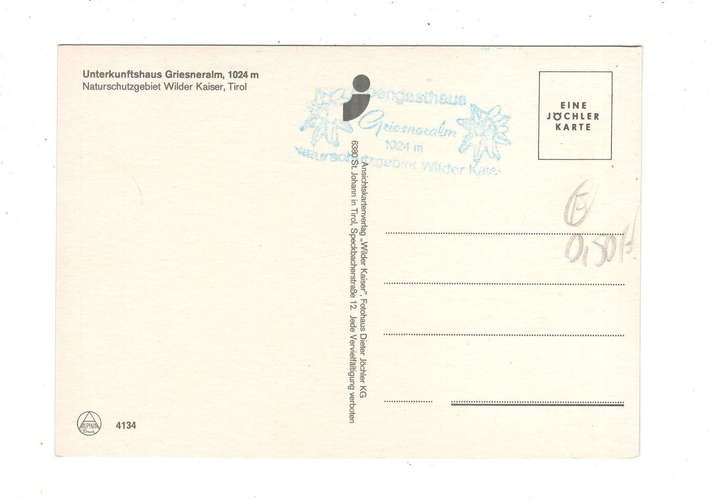 Ansichtskarte Griesner Alm / Wilder Kaiser / Tirol / Österreich / N1-65