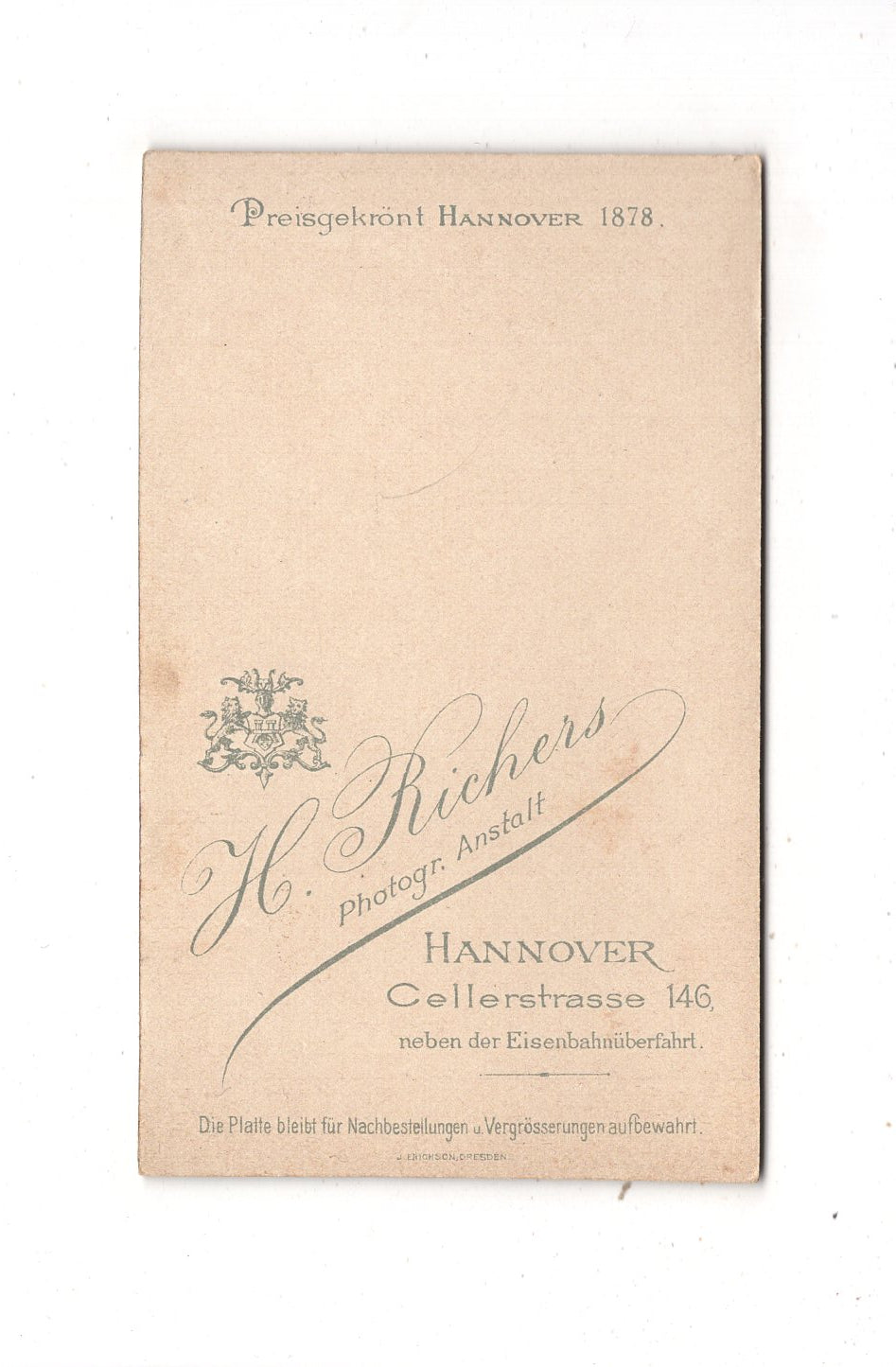 Fotografie Niedliches kleines Mädchen - Hannover 1890er / CDV M1-27