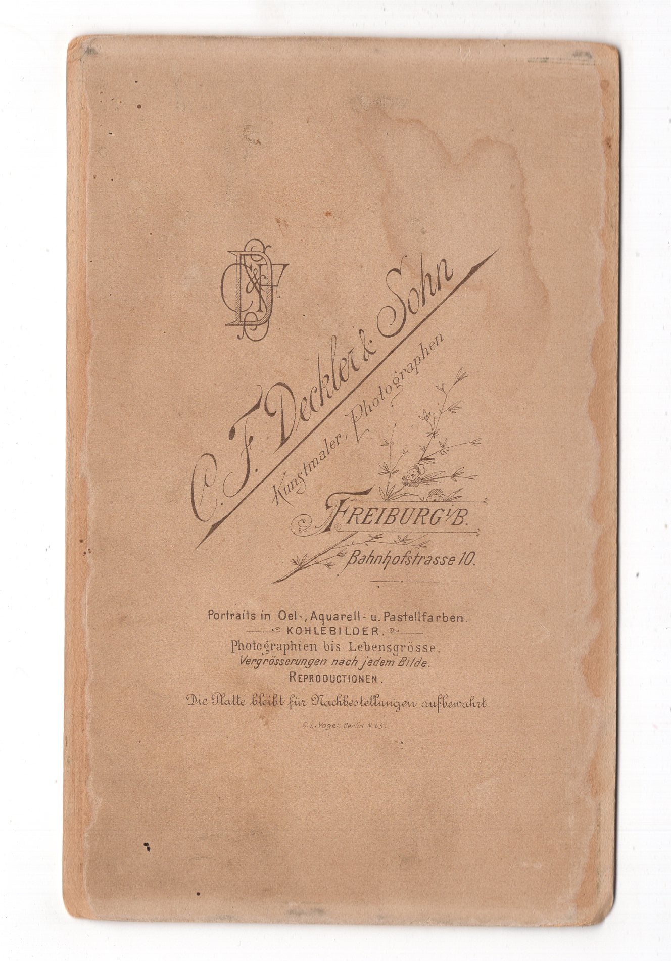 Fotografie Feine Dame - Freiburg im Breisgau 1890er / CAB W-24