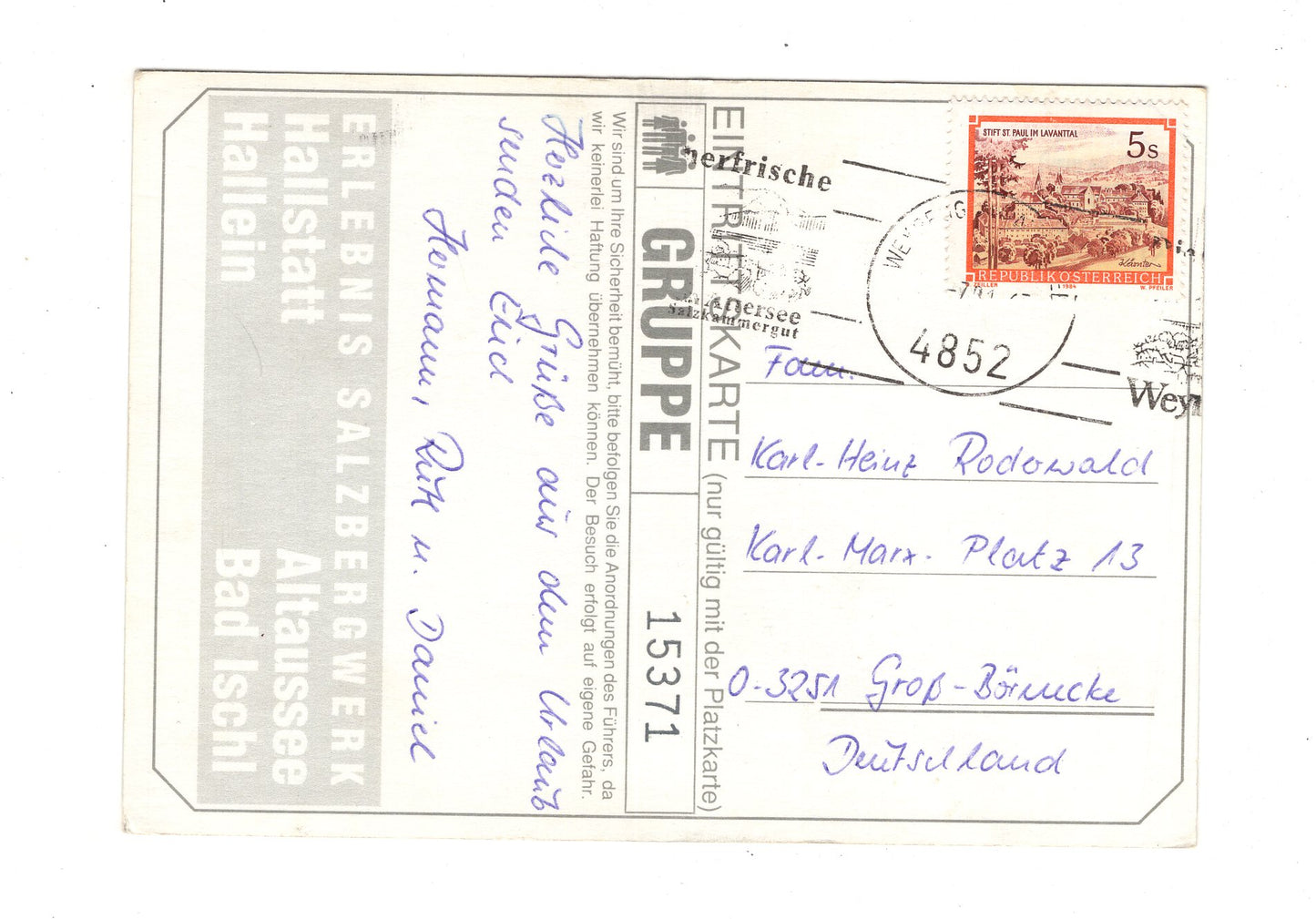 Ansichtskarte Erlebnis Salzbergwerk / Bad Ischl / Hallstatt +++ / Österreich