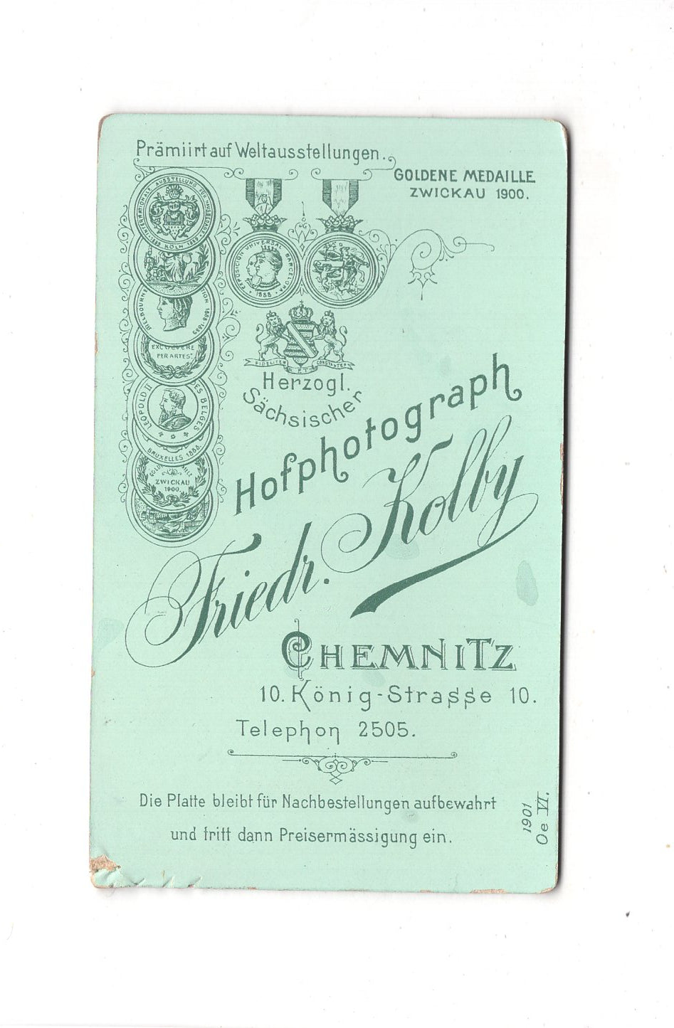 Fotografie Damenportrait - Chemnitz 1901 / CDV C1-04