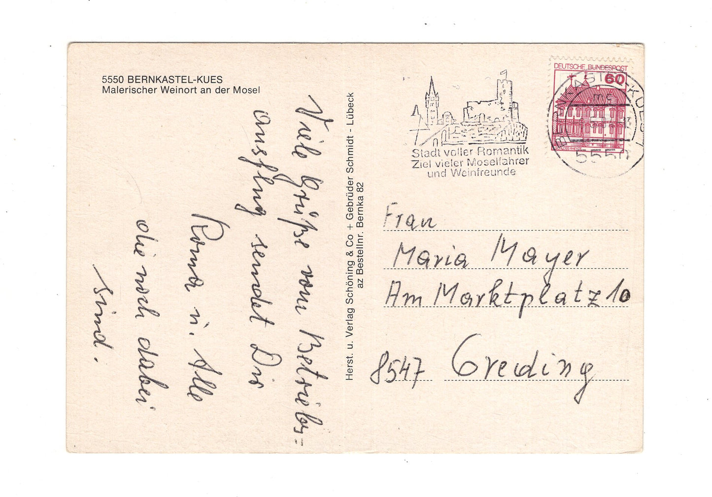 Ansichtskarte Bernkastel-Kues an der Mosel / Am Rathaus +++