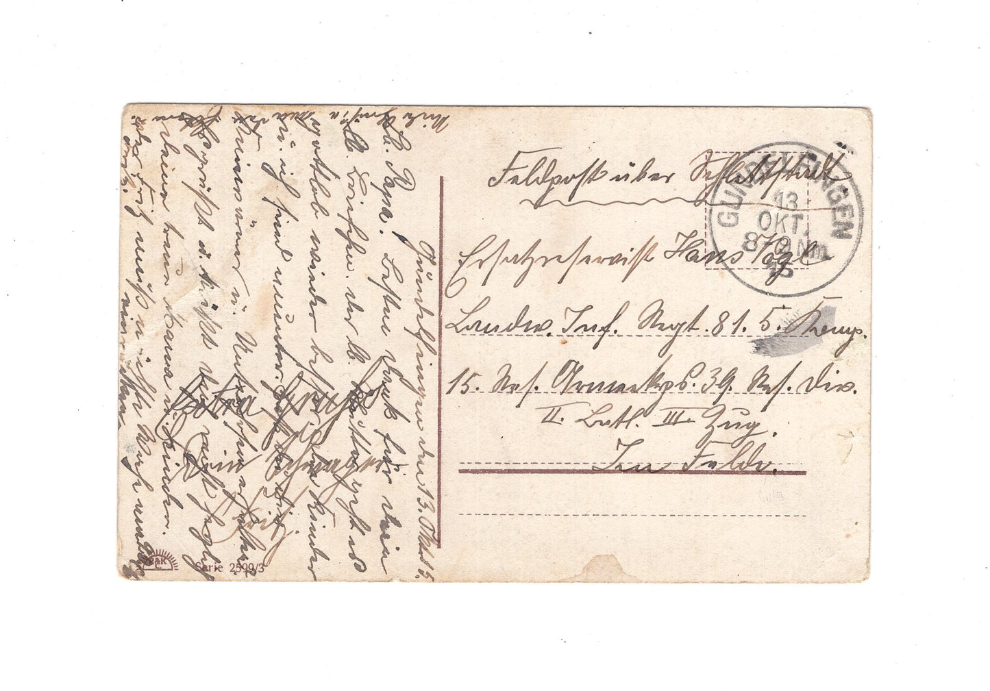 Ansichtskarte / Feldpost / Patriotische Karte - Gundelfingen 1915