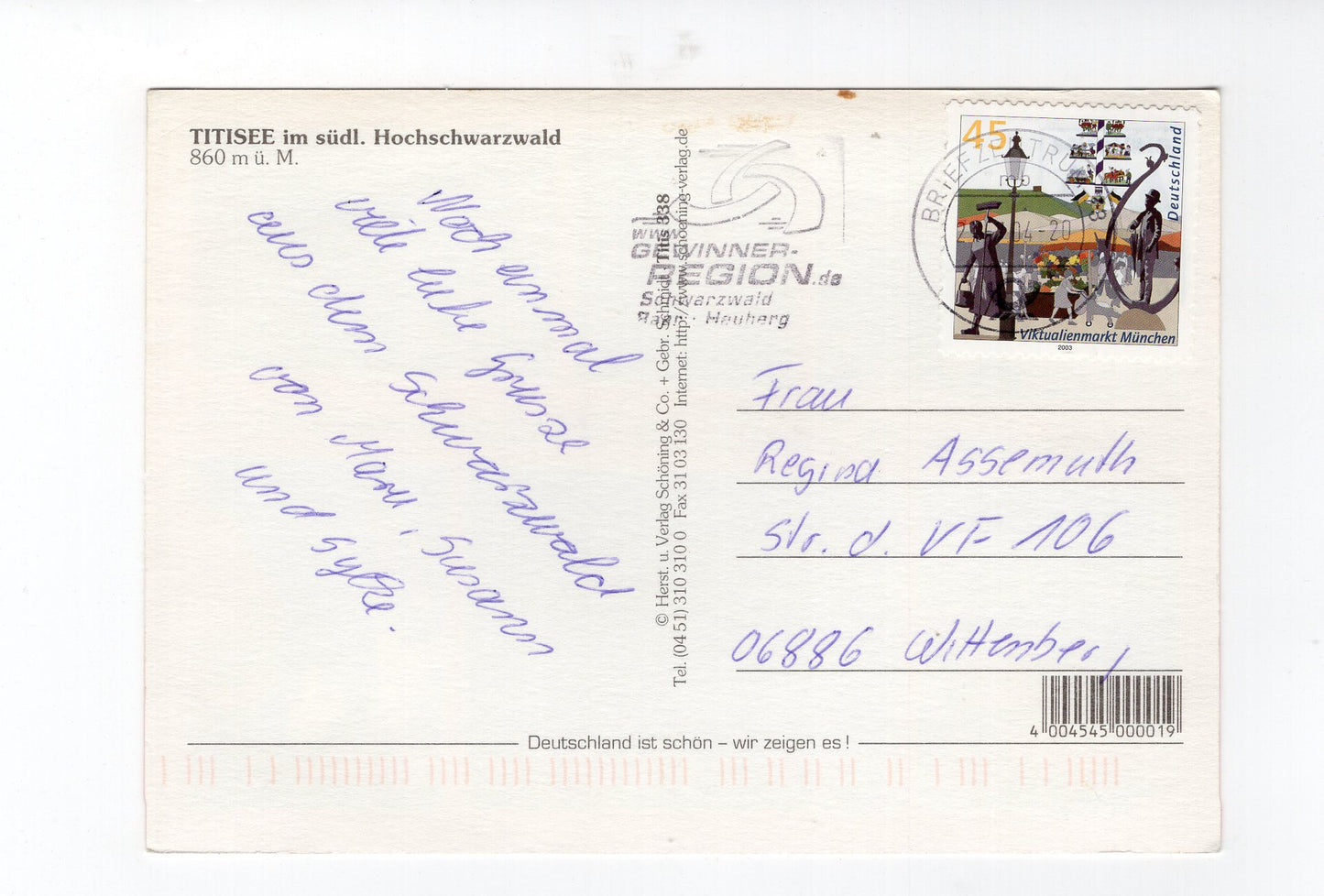 Ansichtskarte Titisee im Hochschwarzwald