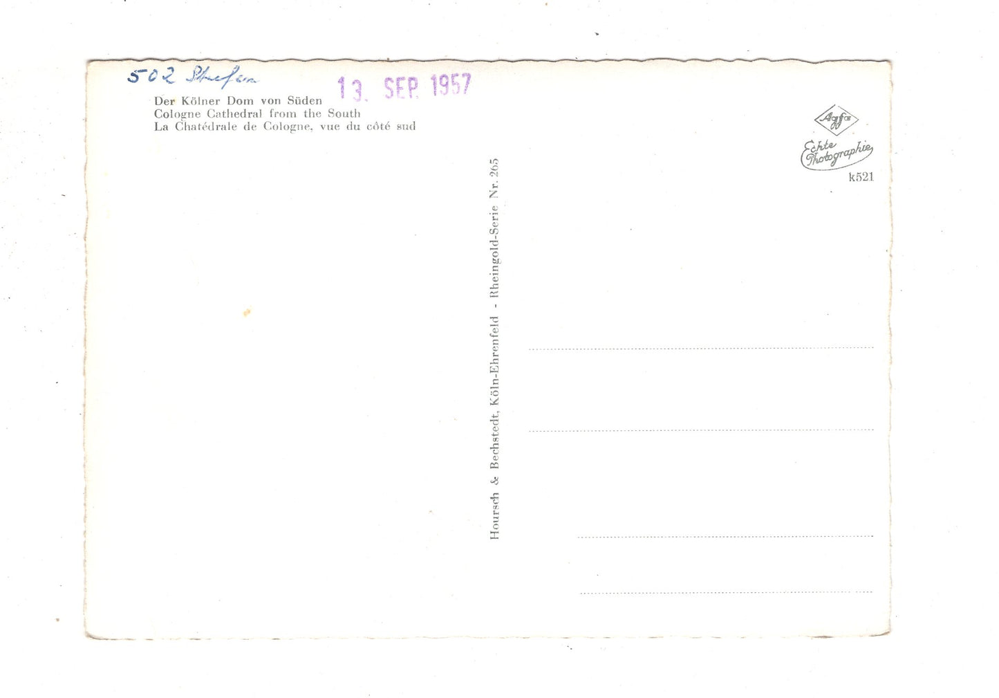 Ansichtskarte Köln am Rhein / Der Kölner Dom von Süden / I1-68