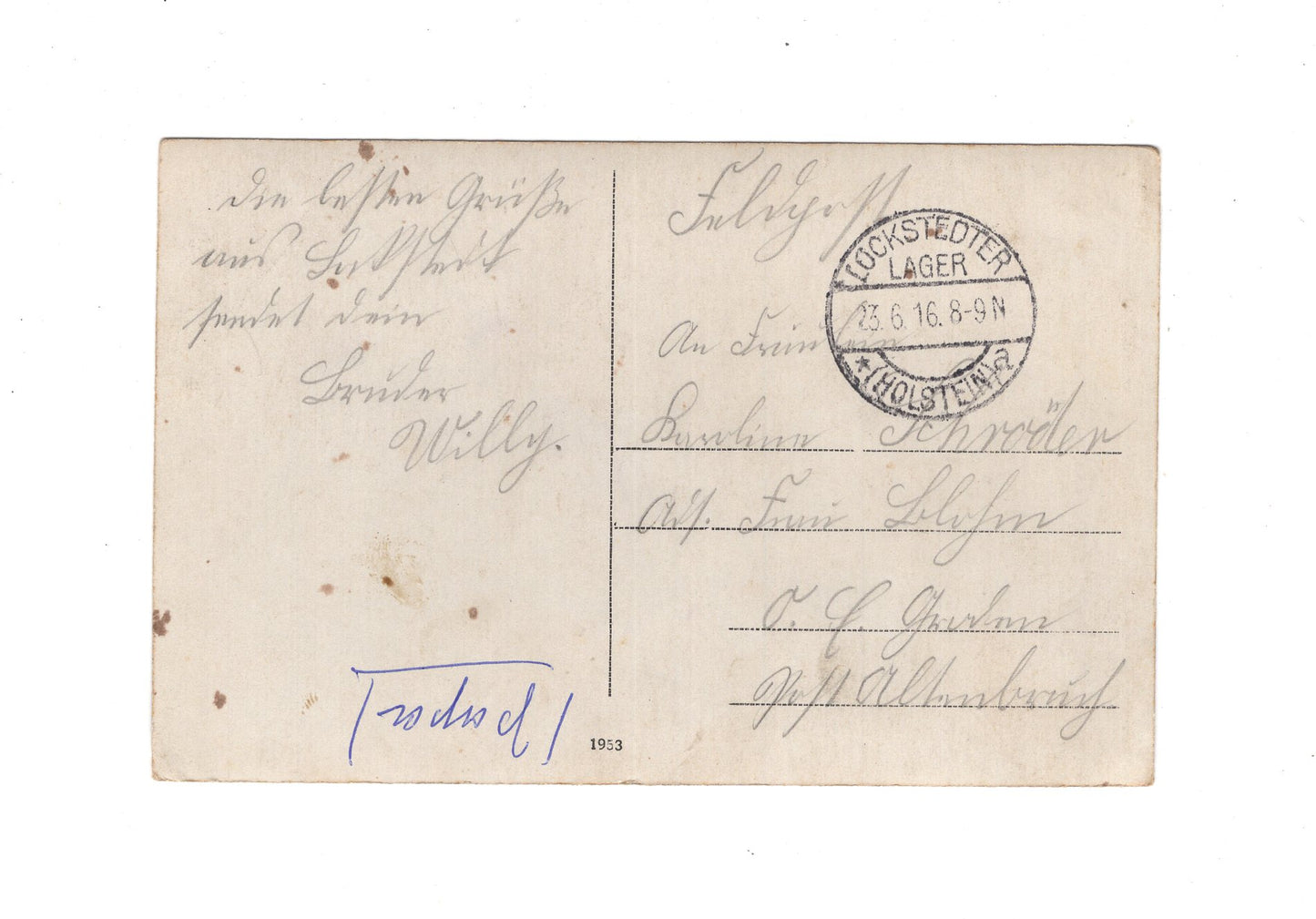 Ansichtskarte / Feldpost / Gruppenbild Soldaten - Lockstedter Lager 1916