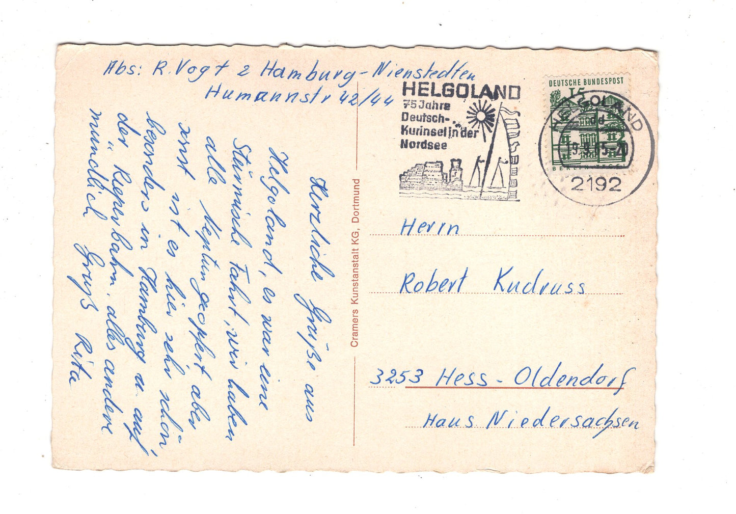 Ansichtskarte Nordseeinsel Helgoland / K1-58