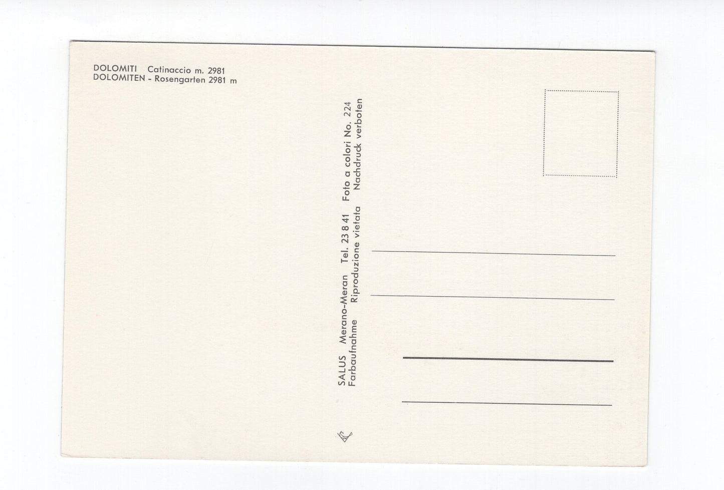Ansichtskarte Dolomiten / Rosengarten / Südtirol / Italien