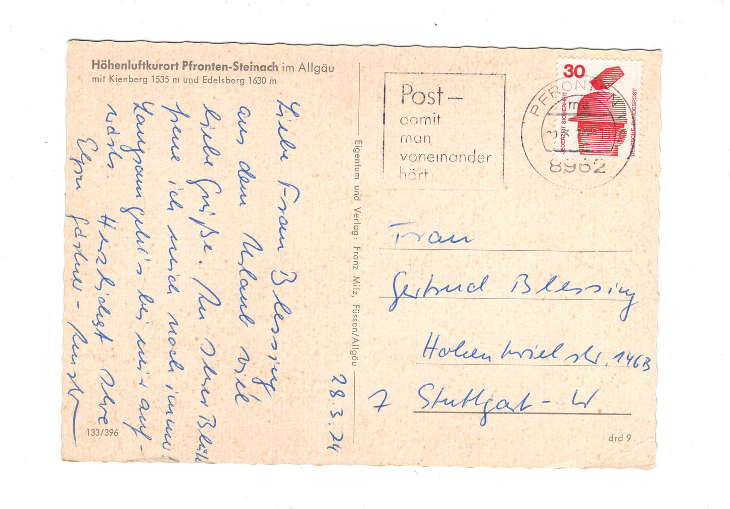 Ansichtskarte Pfronten-Steinach im Allgäu / H1-56