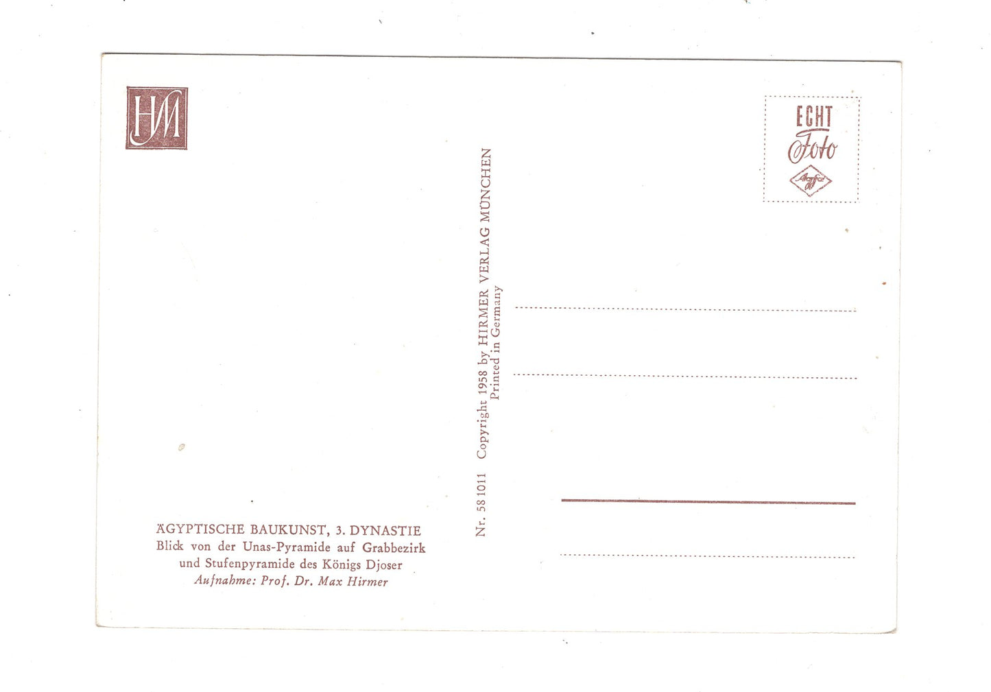 Ansichtskarte Blick von der Unas-Pyramide auf Stufenpyramide +++ / Ägypten