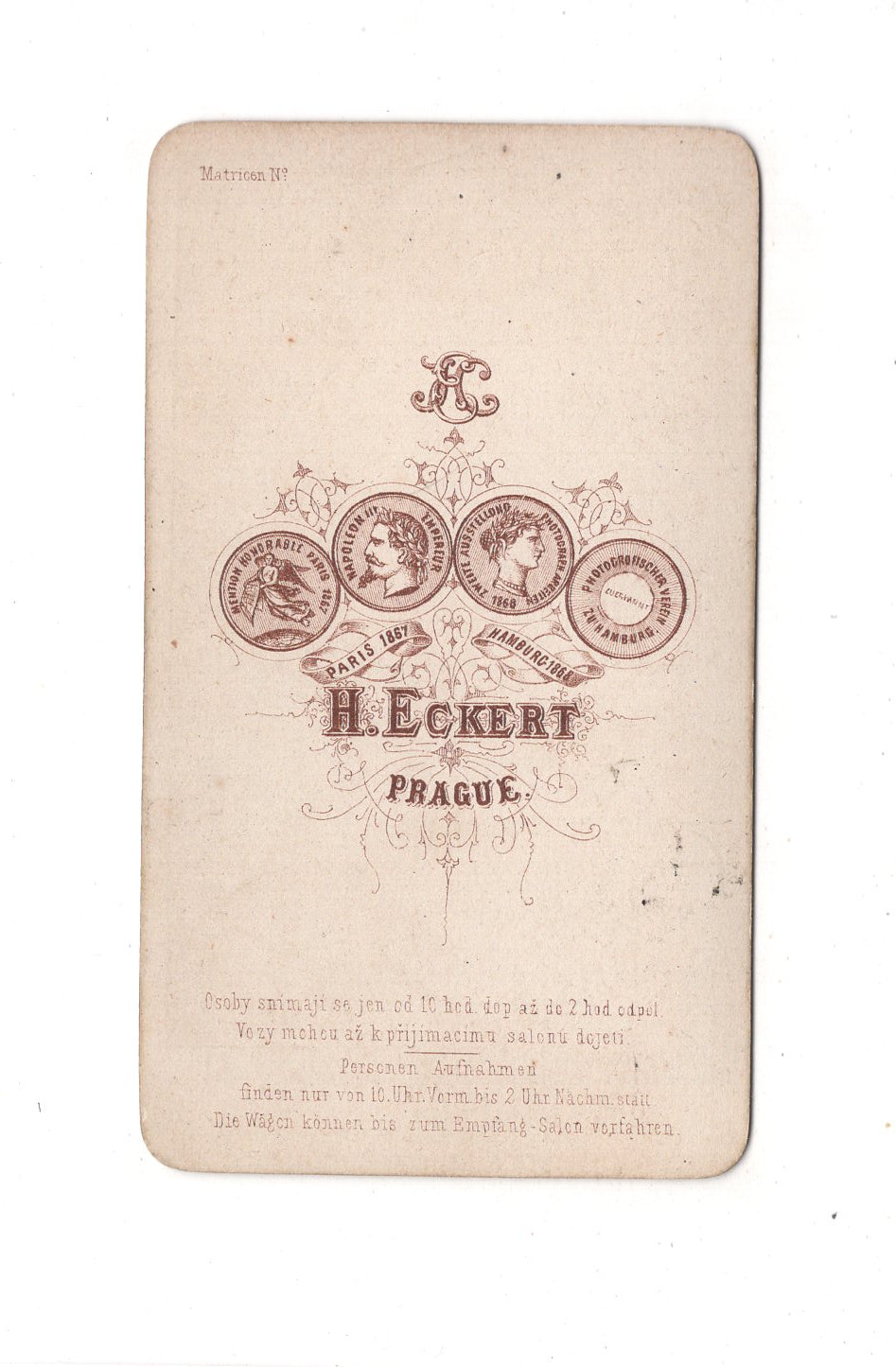 Fotografie Herrenportrait - Prague Prag 1870er / CDV C1-22