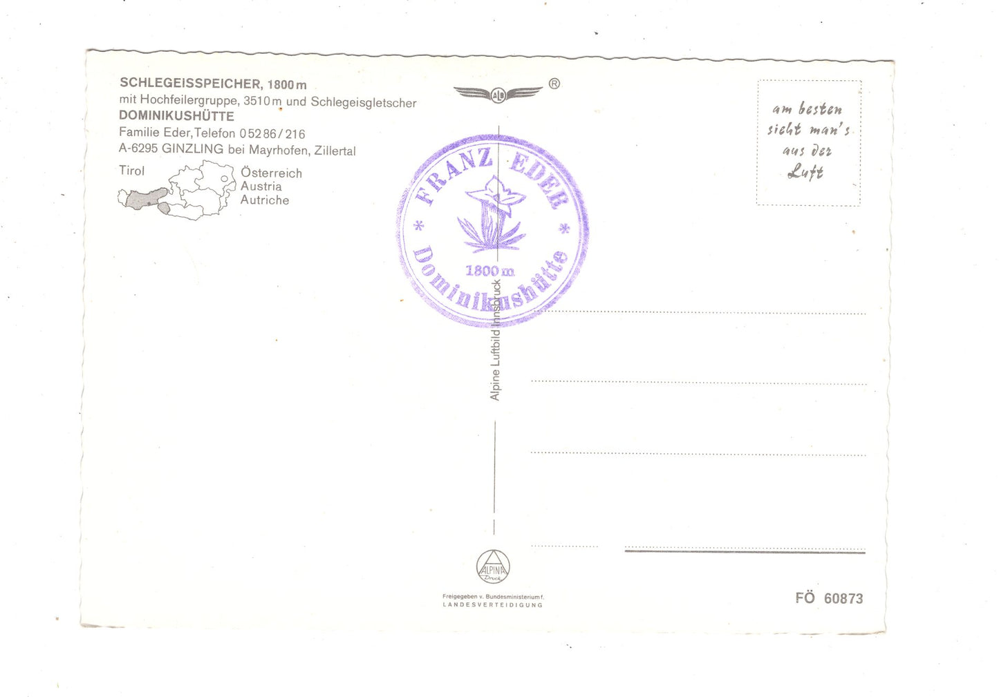 Ansichtskarte Schlegeisspeicher / Tirol / Österreich / N1-65