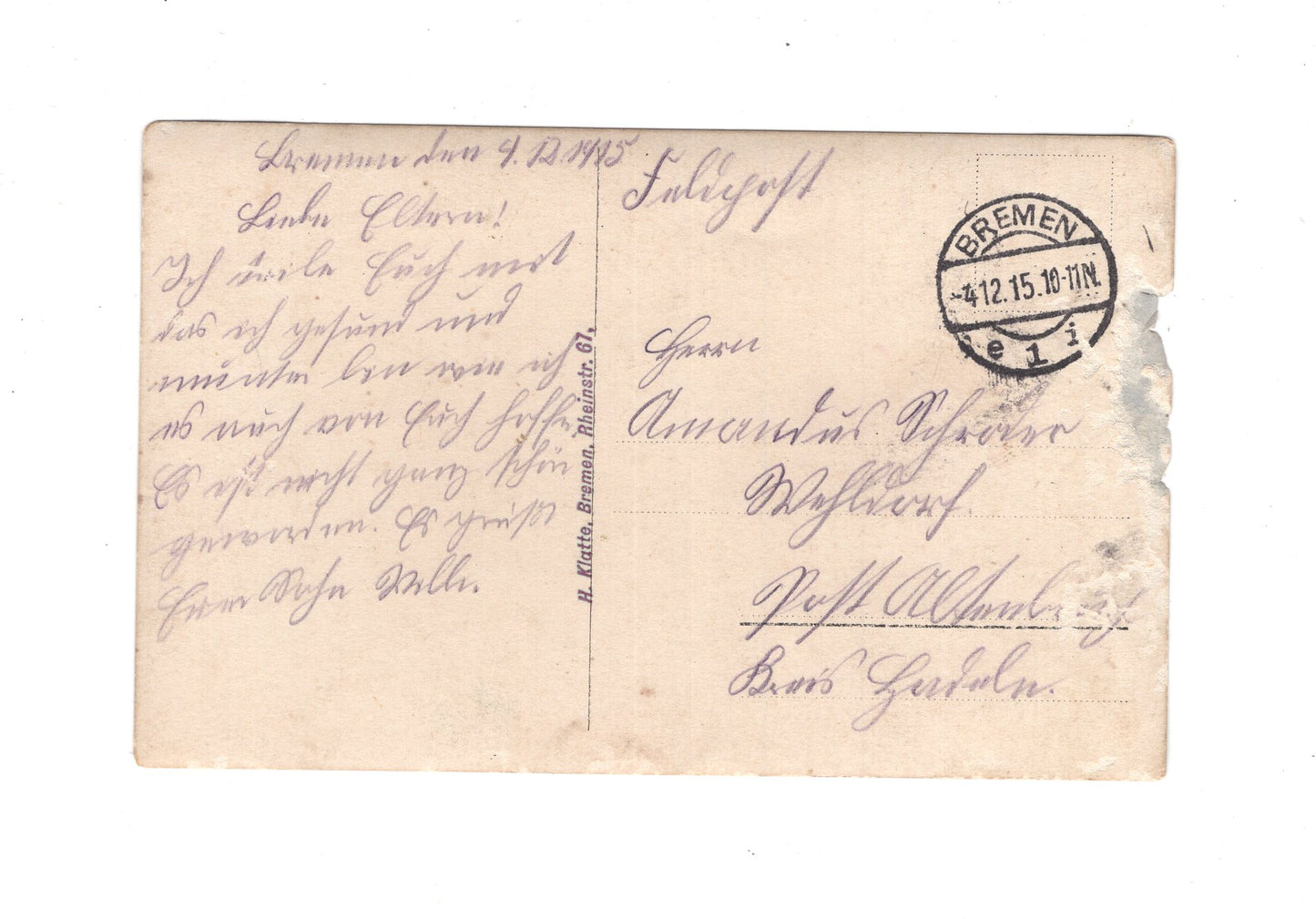 Ansichtskarte / Foto Gruppenbild Soldaten - Bremen 1915