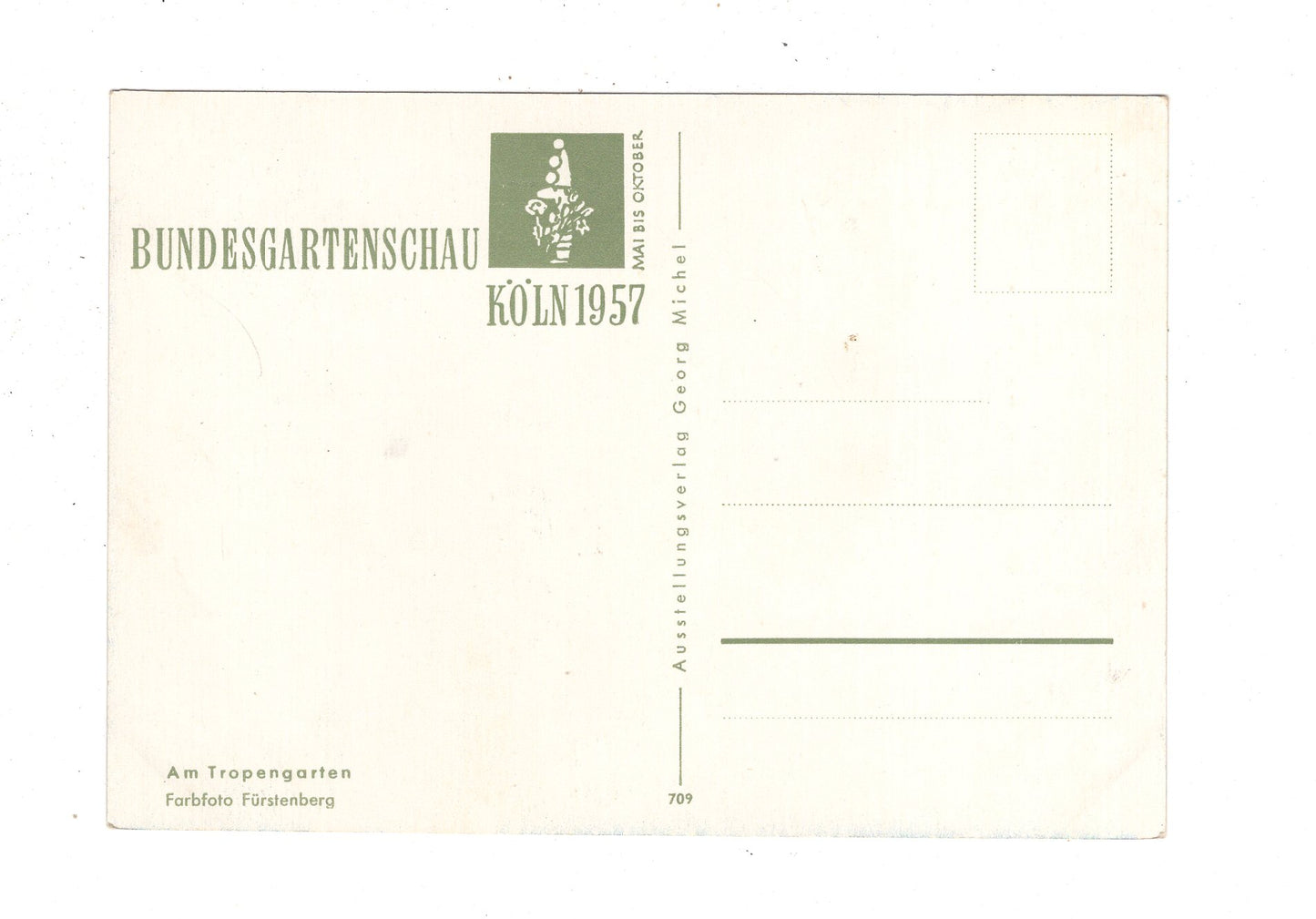 Ansichtskarte Bundesgartenschau Köln 1957 / Am Tropengarten / I1-68