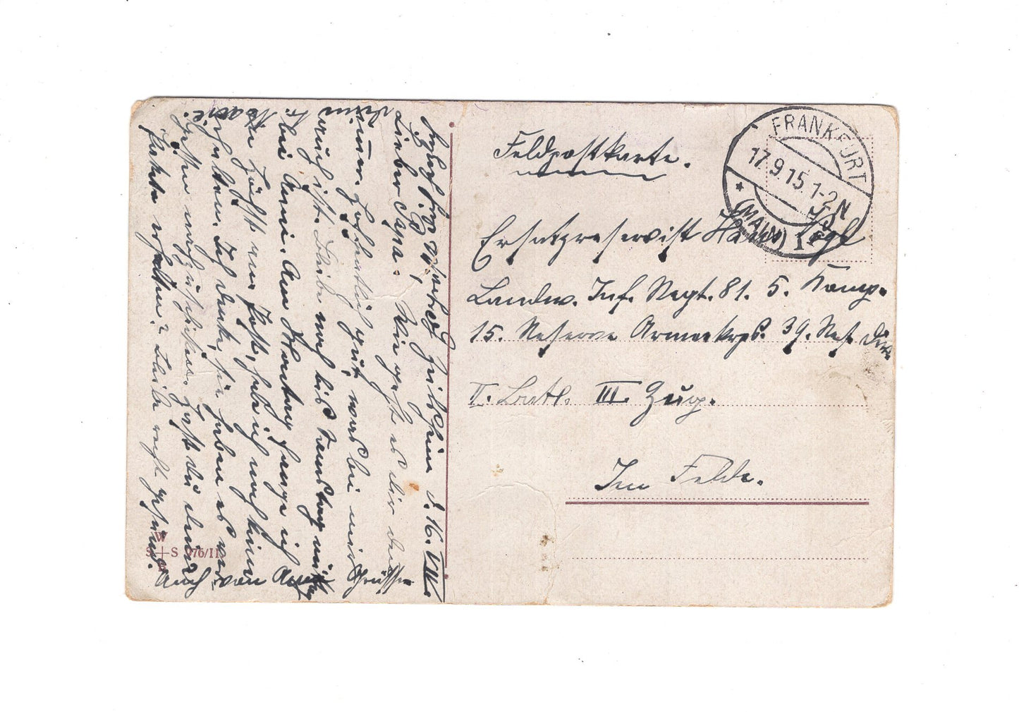 Ansichtskarte / Feldpost Patriotische Karte - Frankfurt Main 1915