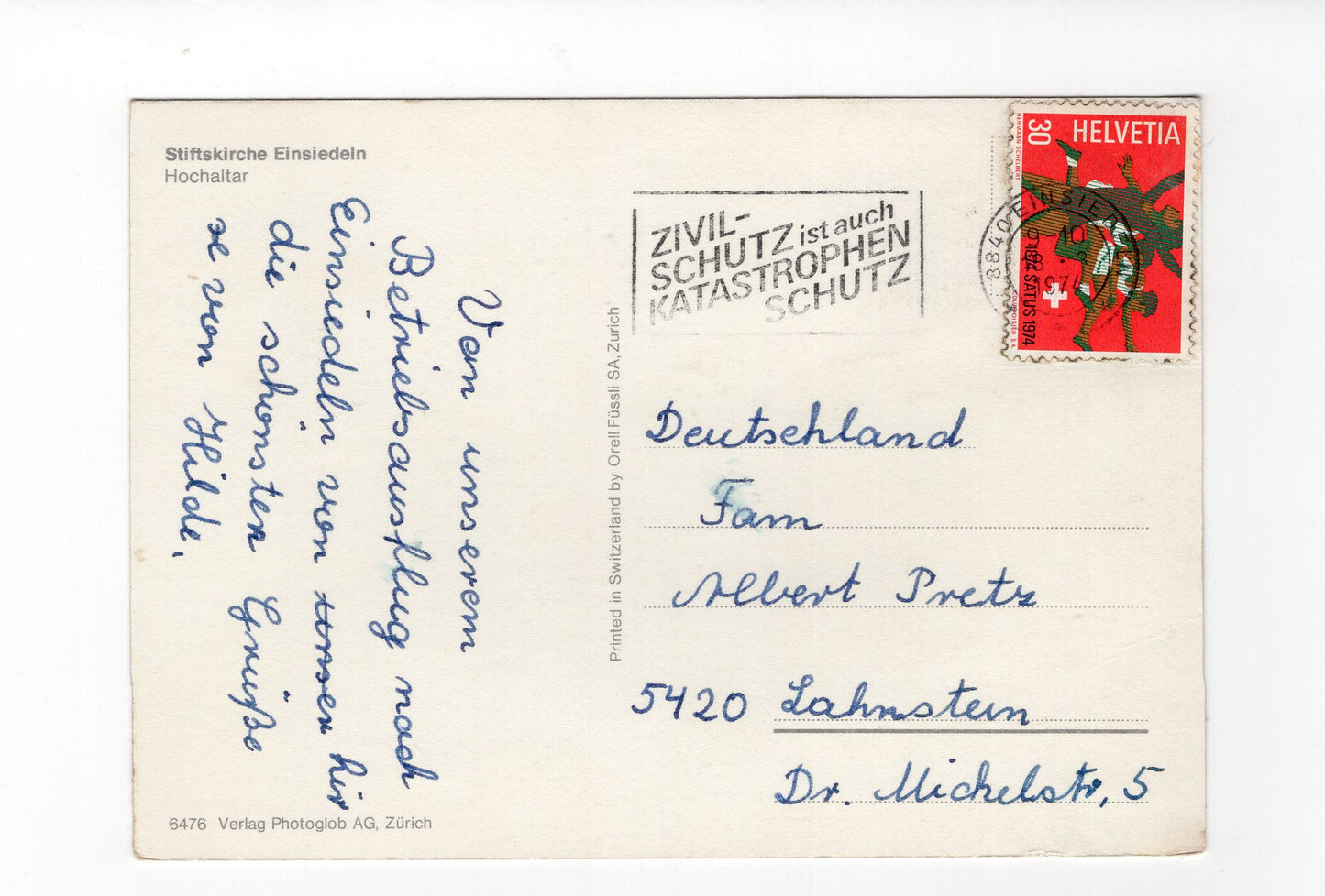 Ansichtskarte Stiftskirche Einsiedeln / Schweiz