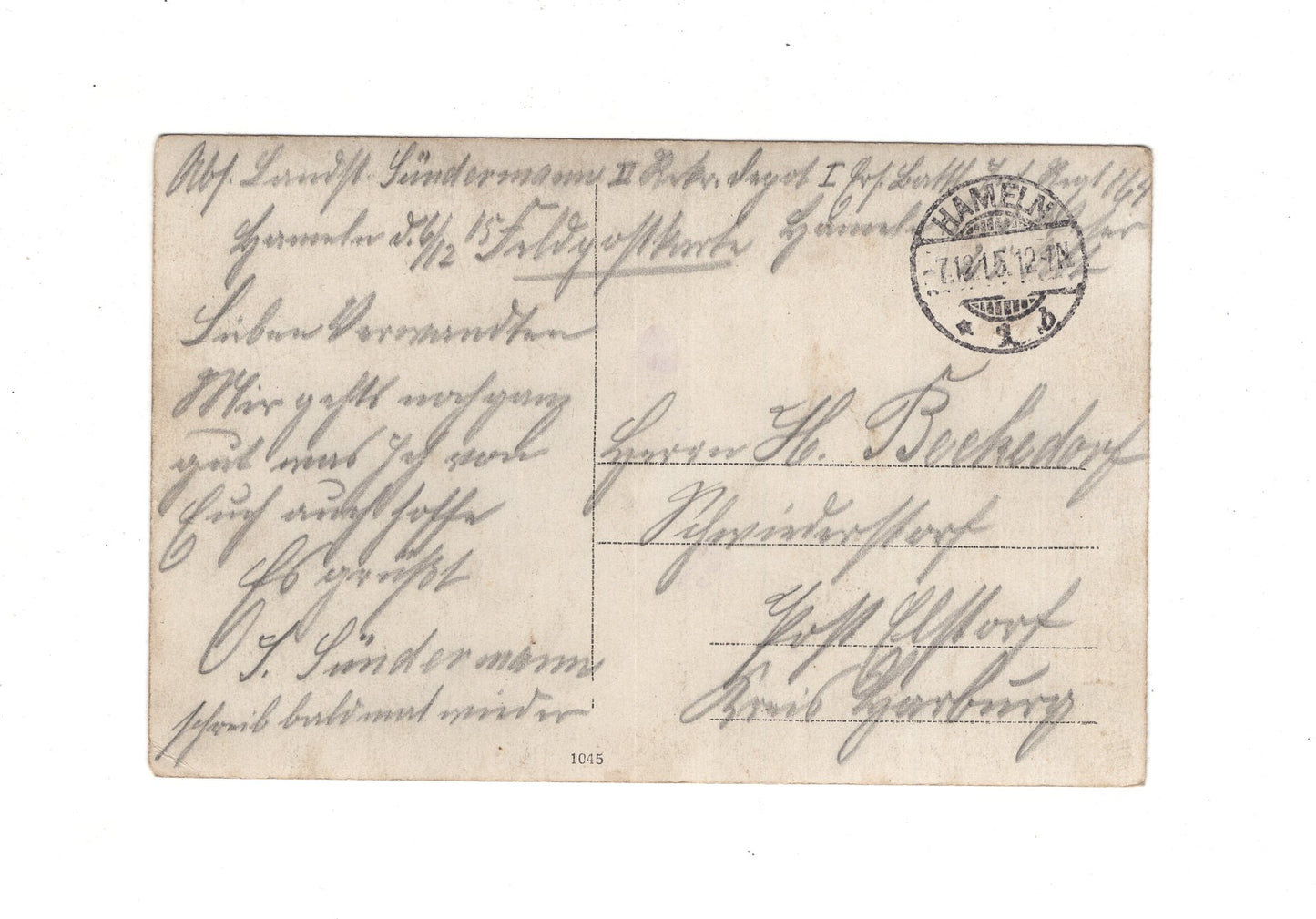 Ansichtskarte / Feldpost / Gruppenbild Soldaten - Hameln 1915