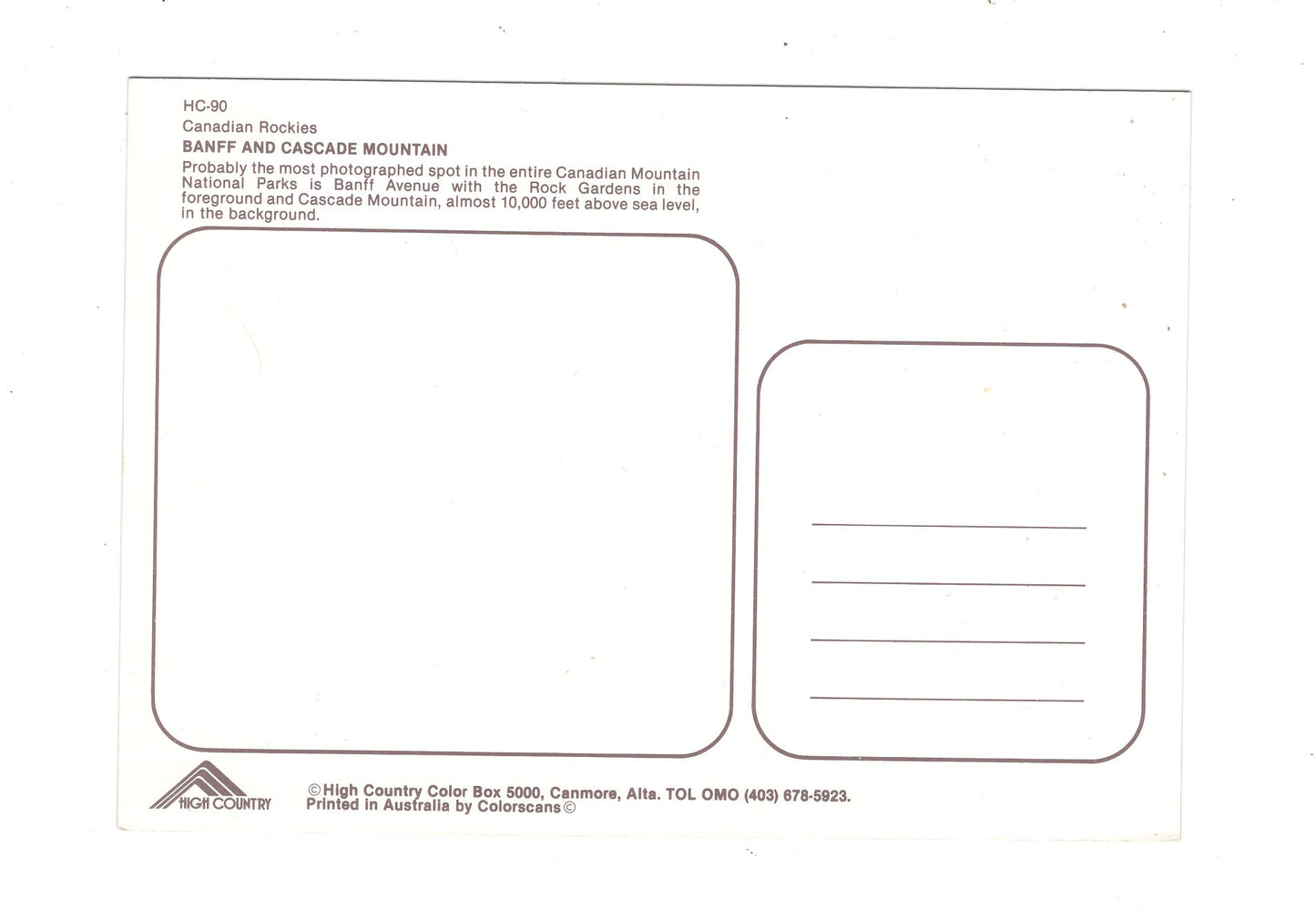 Ansichtskarte Banff and Cascade Mountain / Canadian Rockies / Kanada