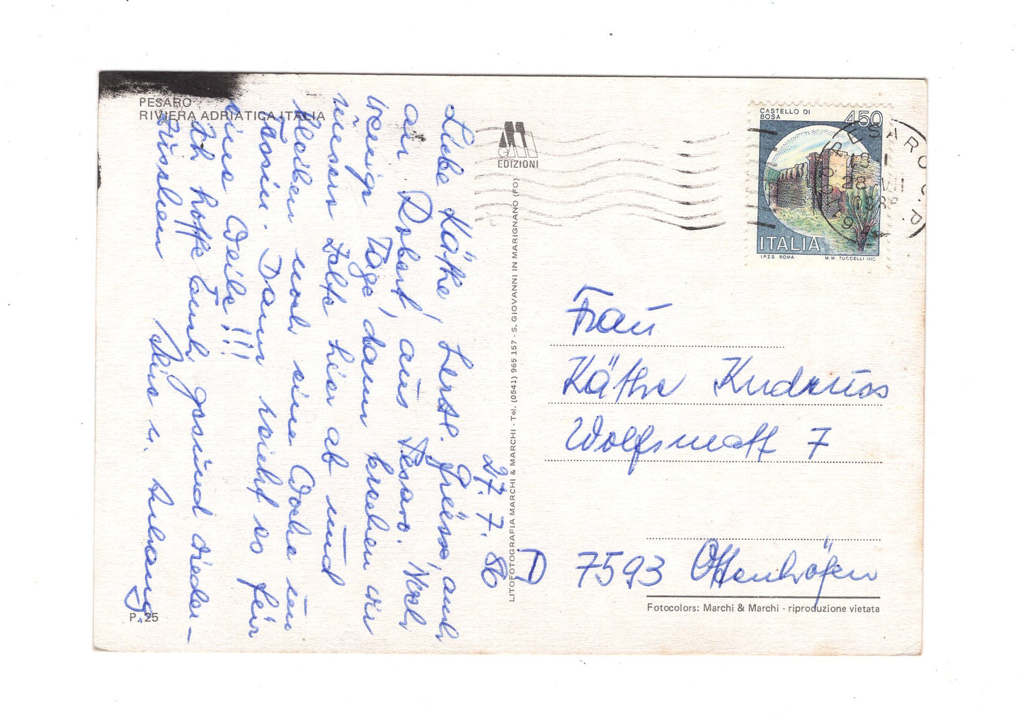 Ansichtskarte Pesaro / Italien